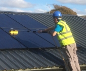 Solar panel cleaning