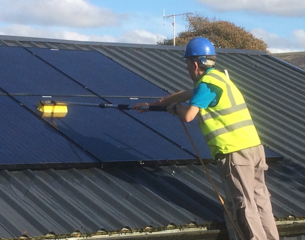 Solar panel cleaning